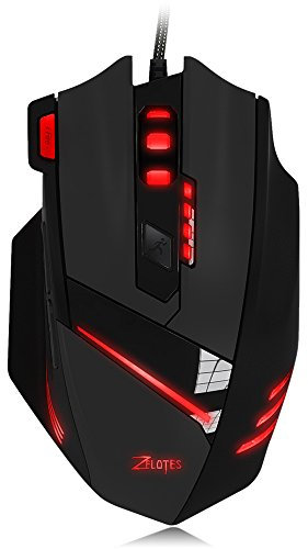Wired Gaming Mouse, ZELOTES Mouse da gioco per computer cablato con regolabili a 7200 DPI e 7 colori LED che cambiano per notebook per PC portatili per notebook Gamer.