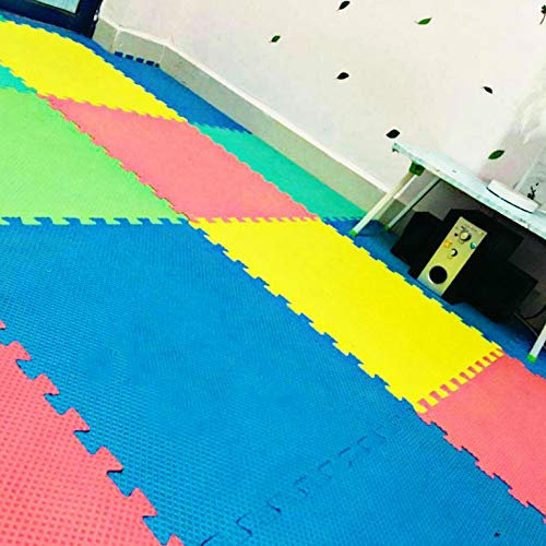 Abaseen Soft Play Mats for Kids Pure Colour EVA Foam Mats Flooring Jigsaw Puzzle Mats (Multicoloured 30x30cm) (10 Mats)