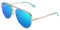 CLANDESTINE - Sonnenbrille Panorama 0 Gold Light Blue by Pablo Ibáñez - Blaue HD Nylon Gläser und Edelstahlrahmen - Unisex Brillen - Mit Smart Vision Technology - Bessere Sicht und Geringere Blendung