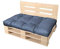 Pillows24 – Palettenkissen – Sitzfläche 120x80 | Palettenauflage für Palettensofa | Sitz- und Rückenkissen für Europaletten | Palettenmöbel Indoor & Outdoor, UV-beständig | Made in EU | Blau