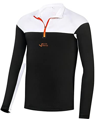Black Crevice Herren Zipper Funktionsshirt, schwarz/weiß, XXL