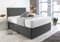 Sleep Factory's Charcoal Suede Chesterfield Divan Bed Set & Memory Foam Mattress 3FT Single 4FT6 Double 5FT King- (5.0FT (King Size), No Drawers)
