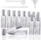 YU FENG 12pcs Engraved Taj Mahal Style Clear Glass Atomizer Spray Bottles Empty Refillable for Perfume Essential Oil,Packed with Funnels Pipettes Dispensers