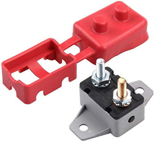 ZOOKOTO 12V/24V Stud Bolt Type Manual Reset Circuit Breaker 30A with Cover for Marine Boat, battery chargers, trucks, buses, electric cars, car engines,etc