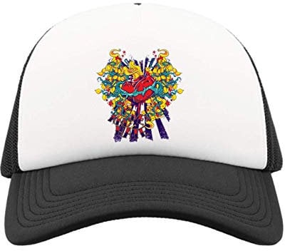 Generic Heart Buds Love and Hate Art Half Mesh Trucker Cap Baseball Hut Snapback One Size
