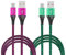 RAEWSTCO [Confezione da 2] Cavo USB tipo C Cavo di ricarica ultra veloce 3A / 5A - Custodia in alluminio intrecciato in nylon di alta qualità, design speciale con supporto antistrappo (2M+2M)
