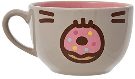 Enesco Pusheen The Cat Donut Face Latte Kaffeetasse, 510 ml, mehrfarbig