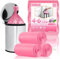 QILERR Bolsas de basura pequeñas de 4 a 6 L, 69 unidades de plástico grueso, bolsa de basura con pedales, para baño, cocina, oficina, para cubos de basura de 4, 5, 6 L, color rosa