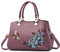 VARLIVOO Elegant Damen Handtaschen Stickerei Schultertaschen Frauen Umhängetasche Taschen Reisen Shopper Taschen Damen Taschen Crossbody Bag Arbeit Reisen PU Leder Lila A