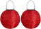 Yeehliny Solar Lampions Außen Wetterfest Solar LED Laterne Wasserdicht Nylon Garten Laterne Solarlaterne für außen Hängend Solarlampiongs Runder Lampenschirm Garten Deko Außendeko (30cm/2PCS/Rot)