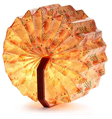 Gingko Akkordeon-Lampe, Samt, Rosa