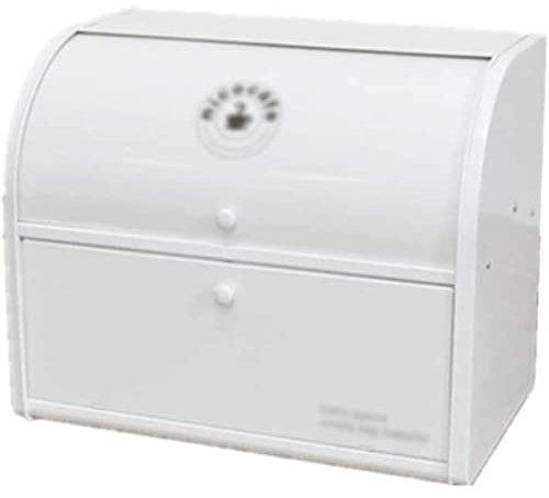 ABGRC Panera de Metal, panera de Gran Capacidad de Granja, Soporte de Pan Vintage para encimera de Cocina, Soporte de Pan Blanco