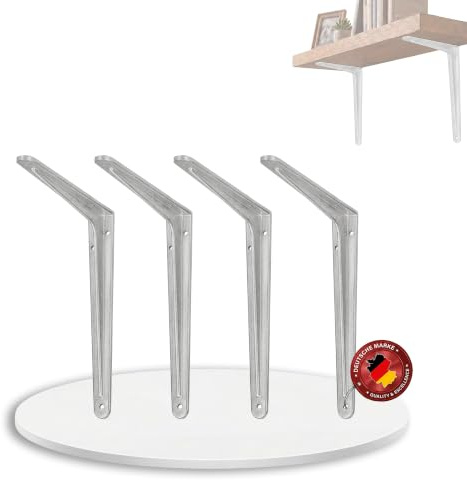 siwitec Profil-Konsole 450 x 500 mm aus Aluminium im 4er-Set, Regalwinkel mit 140 kg Traglast