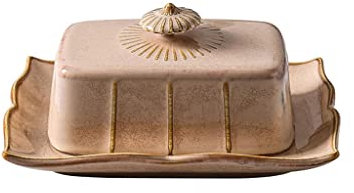 Butterteller Butterhalter Nordic Creative Butterdose aus Keramik mit Deckel Keramiktablett rechteckig (AM)