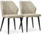 CLIPOP Esszimmerstühle mit Armlehne Kunstleder Küchenstühle Essstühle Gepolsterter Essstühle Sessel Vintage Polsterstuhl für Esszimmer,Wohnzimmer,Schlafzimmer (2er Set, Beige)