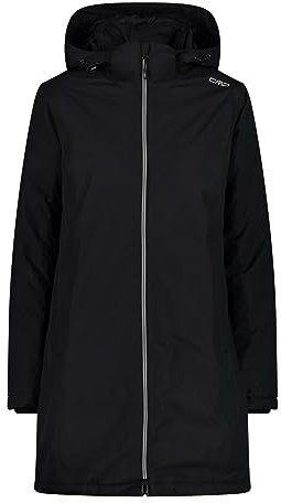 CMP, COAT ZIP HOOD, 32Z1406, Basic Black, D40, Woman