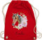 Turnbeutel Rucksack - Pferd Pferde - Wunschname Pferdekopf Name I Pferdemotiv I Geschenk Pferdemädchen - Unisize - Rot - beutel für kindergarten pferderucksäcke pferden horse sportbeutel