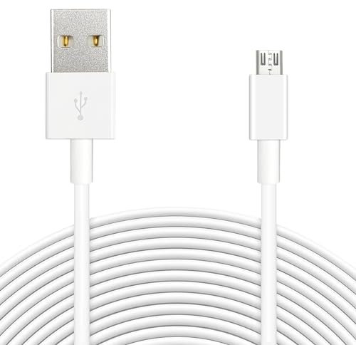 Câble d'extension d'alimentation de 10 m pour Wyze Cam, YI Camera, Nest Cam, Blink, Netvue, Kasa Cam, Cloud Camera, Furbo Dog, Arlo Q, USB vers Micro USB, câble de charge et de synchronisation de