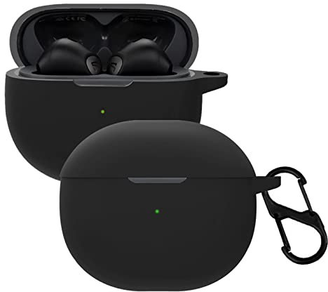 KUSINHOKA Silikonhülle Kompatibel mit SoundPEATS Air 3 Deluxe, Unterstützt kabelloses Laden Schlank Stoßfest Kopfhörer Hülle Haut Tragetasche Anti-Verloren Schutz Ohrhörer Abdeckung mit Karabiner