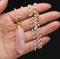 Natural Rose Quartz Perfume Bottle Necklace Essential Oil Diffuser Pendant Pearl Chain Ladies Jewellery 14x49mm,Rose Quartz,80 Cm