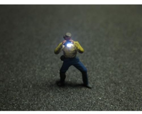 50230 Fotograf mit LED Blitz Beleuchtung junger Mann H0
