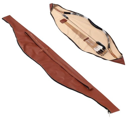 FENJANER Bogenschießen Traditioneller Bogenkoffer Longbow Case 60 Zoll Leder Bow Bag für Longbow Recurve Bow