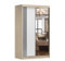 Kleider Kleiderschrank mit Spiegel Schwebetürenschrank 2-türig Schrank mit Einlegeböden und Kleiderstange Schiebtüren Schlafzimmer Wohnzimmerschrank 120x200x61 cm - NOAH 07 (Sonoma + Weiß, 120)