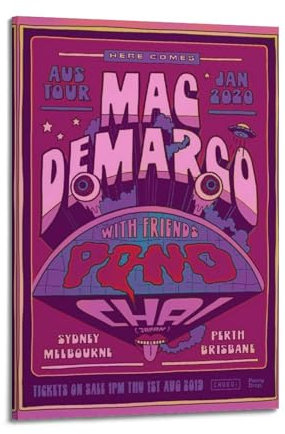 ceok Mac Demarco Psychedelic Poster Moive Poster Wandkunst Dekor Druck Bild Gemälde für Wohnzimmer Schlafzimmer Dekoration 20 x 30 cm Rahmenstil