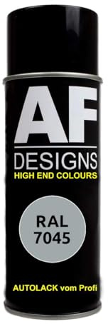 Alex Flittner Designs Spraydose RAL7045 TELEGRAU 1 Spraydose matt Lackspray | RAL Spraydose in 400 ml. Exaktes Farbergebniss nach RAL Norm. Leuchte Farben, Sehr schnelle Trockung und extrem lange