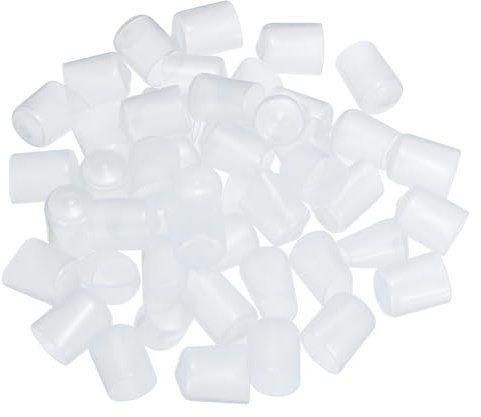 QUARKZMAN 50Stk Gummi-Endkappen 16mm(5/8) ID Vinyl PVC Rundrohr Bolzenkappe Abdeckung Schutzvorrichtungen für Schraubengewinde Klar
