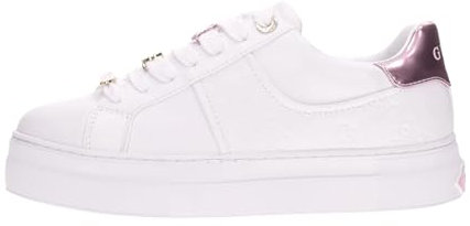 GUESS Baskets Blanc Rose Giella 4G Logo Peony, Blanc, 35 EU