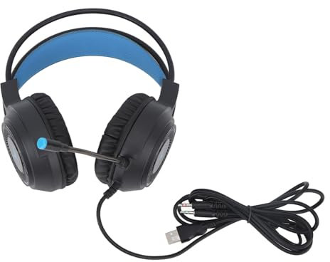 Drfeify RGB-Gaming-Headset, 7,1-Kanal-Surround-Sound, Kabelgebundener Gaming-Kopfhörer mit 3,5-mm-Dual-Klinkenstecker für PC-Konsolen-Laptop (Black)