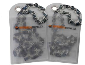 SÄGENSPEZI Set 2x Sägekette 3/8 1,5 mm 64 TG Längsschnitt Kettenkonfigurator Ersatzkette passend für fast alle Kettensägen-Modelle