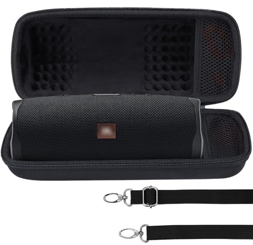 Lebakort Hart Reise Schutz Hülle Etui Tasche für JBL Charge 5 Charge 4 Bluetooth Wasserdichter Portabler Kabellos Lautsprecher (Schwarz)