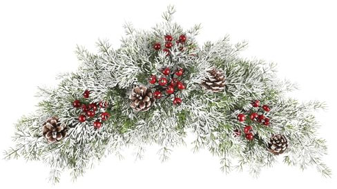 SHACOS Weihnachtskranz Deko 60 cm, Weihnachten Swag, Weihnachtsdeko Kranz Weihnachten Dekokranz, Weihnachtsgirlande, Türkranz Weihnachten Wandkranz Beerenkranz Weihnachtsdekoration