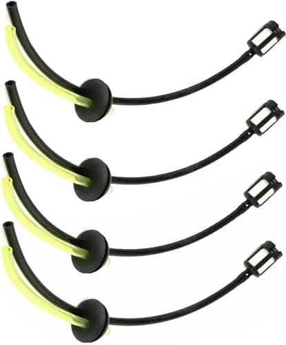 PandaXun 4PCS Universal Fuel Line Hose Tube with Tank Filter Kit Replacement,Lawnmower Fuel Hose Pipe Petrol Fuel Line Hose for Mower Brush Cutter Garden Machine Trimmer (4PCS)