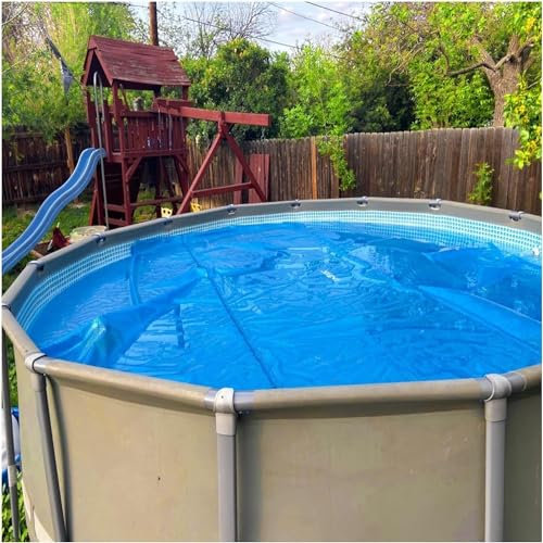 SAFWELAU Dustproof Pool Protector Swimming Pool Cover for Above Ground Swimming Pools, Cuttable Floating Spa Blanket, Blue Bubble(Size:6m/20ft)