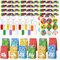 36 pezzi di mattoncini da costruzione, per bambini, 12 braccialetti Slap per bambini, 12 portachiavi, 12 sacchetti regalo per compleanno per bambini, ragazzi e ragazze