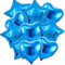 KOBOKO Herz Luftballons Blau, Stern Folienballons Geburtstag, Stern Folien Luftballon Geburtstagsdeko Blau, Herzluftballons Hochzeit, Helium Ballons Stern Blau, Blaue Ballon für Geburtstag Hochzeit