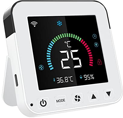 MRNHA Tuya Smart Life WiFi Termostato DC5V Aire Acondicionado IR Control Remoto Temporizador Temperatura Humedad Sensor