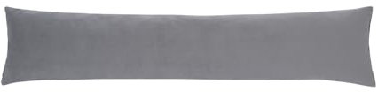 OHS Matt Velvet Draft Excluder Cushion, Soft Door Stopper Decorative Cold Air Wind Blocker for Living Rooms, Bedrooms, Kitchens, Grey 90 x 20cm