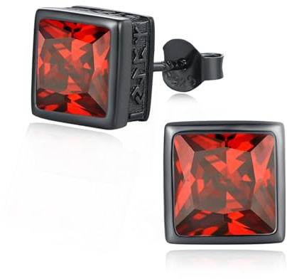 YueYuan Quadratisch Wikinger Ohrringe 925 Sterling Silber Nordischer Wikinger Schmuck Weihnachten Halloween Ostern Valentinstag Geburtstag Schmuck Geschenke für Herren Damen