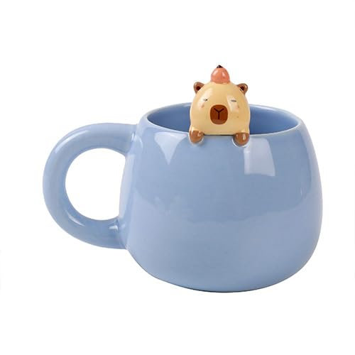 I-TOTAL® - Taza de cerámica con animal en el borde, taza para té o café 450 ml (CAPYBARA)