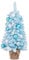 COSTWAY 90CM/3FT Artificial Mini Christmas Tree, Snow Flocked Pre-Decorated Tabletop Xmas Tree with 12 Natural Cotton Balls and 24 Decorative Ball Ornaments, Indoor Holiday Party Decoration (Blue)