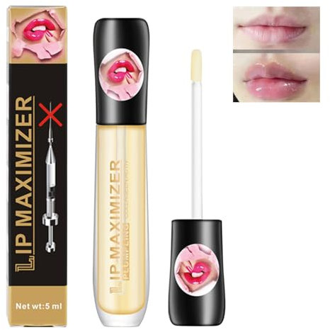 Lip Care Oil, Lip Plumper Gloss, Aumentador de Labios Relleno Labial, Realzador de Labios Suero Para el Cuidado de Los Labios, Hidratante Nutritivo, para Labios más Suaves y Duraderos 5ml lipmask1-1