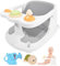 Bebamour Baby Badesitz 6 Monate+ Kind Badewanne rutschfest Baby Badesitz mit Spielzeug, Grau Neu