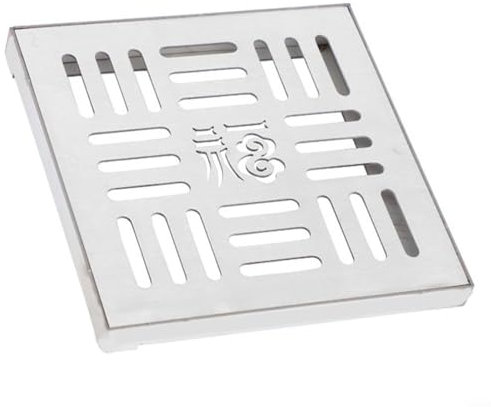 Entgoinggo Bodenablauf für Dusche, Badezimmer, Bodenablauf aus Edelstahl, Ablaufgitter für den Außenbereich, für Gärten, Bodenablaufabdeckung (200 x 200 x 20 x 2 mm)