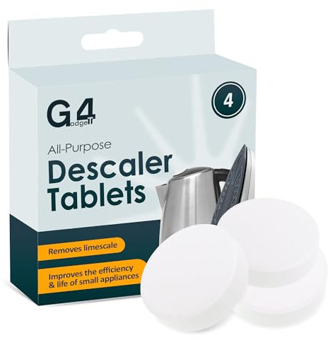 G4GADGET 4pk Kettle & Coffee Machine Descaler Tablets – Fast-Acting Limescale Remover for Kettles, Irons & Appliances – Easy-to-Use Descaling Tablets for Hard Water Areas – Deep Clean & Restore