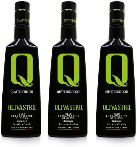 Quattrociocchi OLIVASTRO Olio Extra Vergine di Oliva - Prodotto 100% Italiano - 3 Bottiglie da 500 ml -