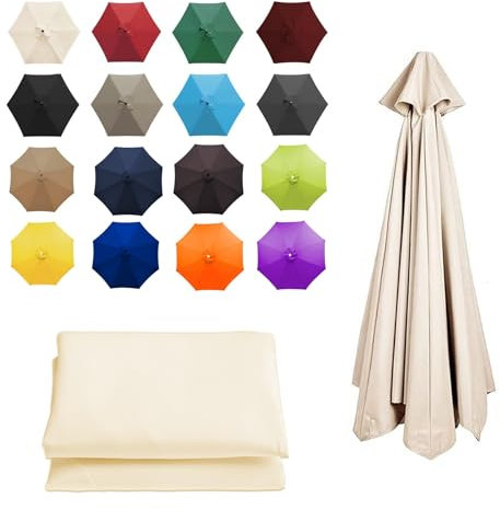 XRQBYUX Toldo De Repuesto Para Sombrilla De 3.50 M/8 Varillas, Cubierta De Tela Para Parasol, Protección UV, Parasol De Repuesto Resistente Y Gruesa(White,8 ribs-350cm/11.4ft)